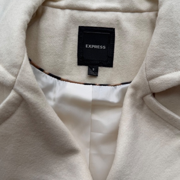 Express Wool Lined Pea Coat Cream Size S - Picture 7 of 13